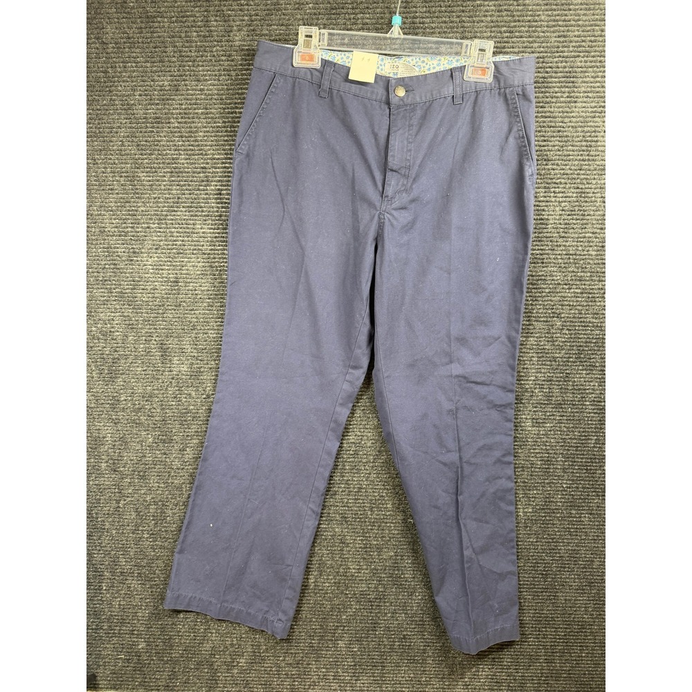 Izod Country Brights Petite Navy Blue Chino Pants Straight Leg 12P IF42-P200